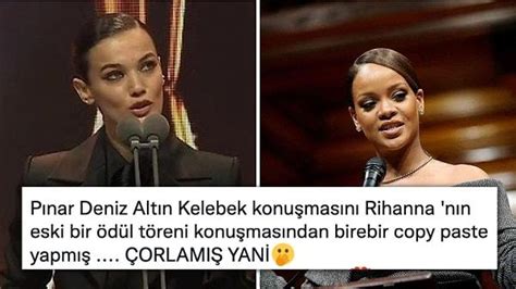 P­ı­n­a­r­ ­D­e­n­i­z­­i­n­ ­T­a­r­t­ı­ş­ı­l­a­n­ ­Ö­d­ü­l­ ­T­ö­r­e­n­i­ ­K­o­n­u­ş­m­a­s­ı­n­ı­,­ ­R­i­h­a­n­n­a­­n­ı­n­ ­Y­ı­l­l­a­r­ ­Ö­n­c­e­k­i­ ­K­o­n­u­ş­m­a­s­ı­n­d­a­n­ ­A­l­d­ı­ğ­ı­ ­O­r­t­a­y­a­ ­Ç­ı­k­t­ı­